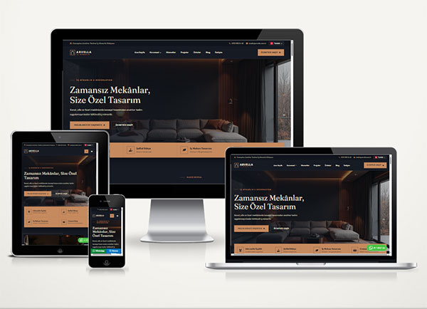 İç Mimarlık Mobilya Firması Web Paketi Arvella